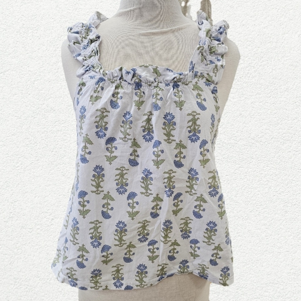 Floral Ruffle Trim Women Top